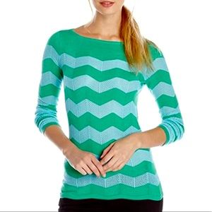 Lilly Pulitzer Ava sweater blue/green chevron - S